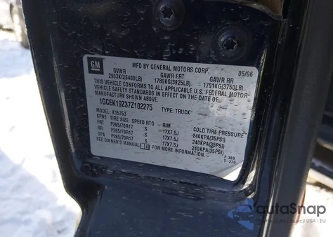 2007 Chevrolet Silverado 1500 Classic Lt1 z USA, uszkodzony, nr VIN 1GCEK19Z37Z102275